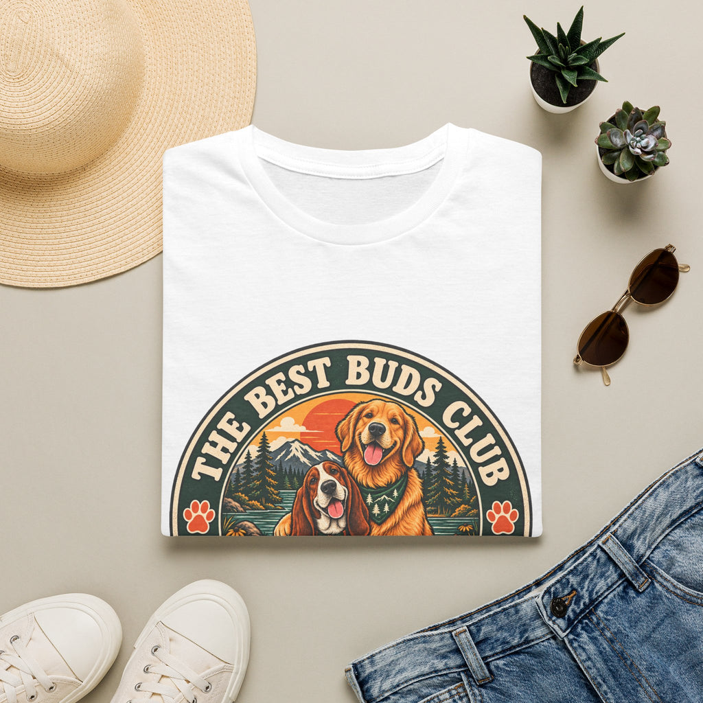 The Best Buds Club T-Shirt - Golden Retriever & Hound Dog Pet Lover Tee - image 1