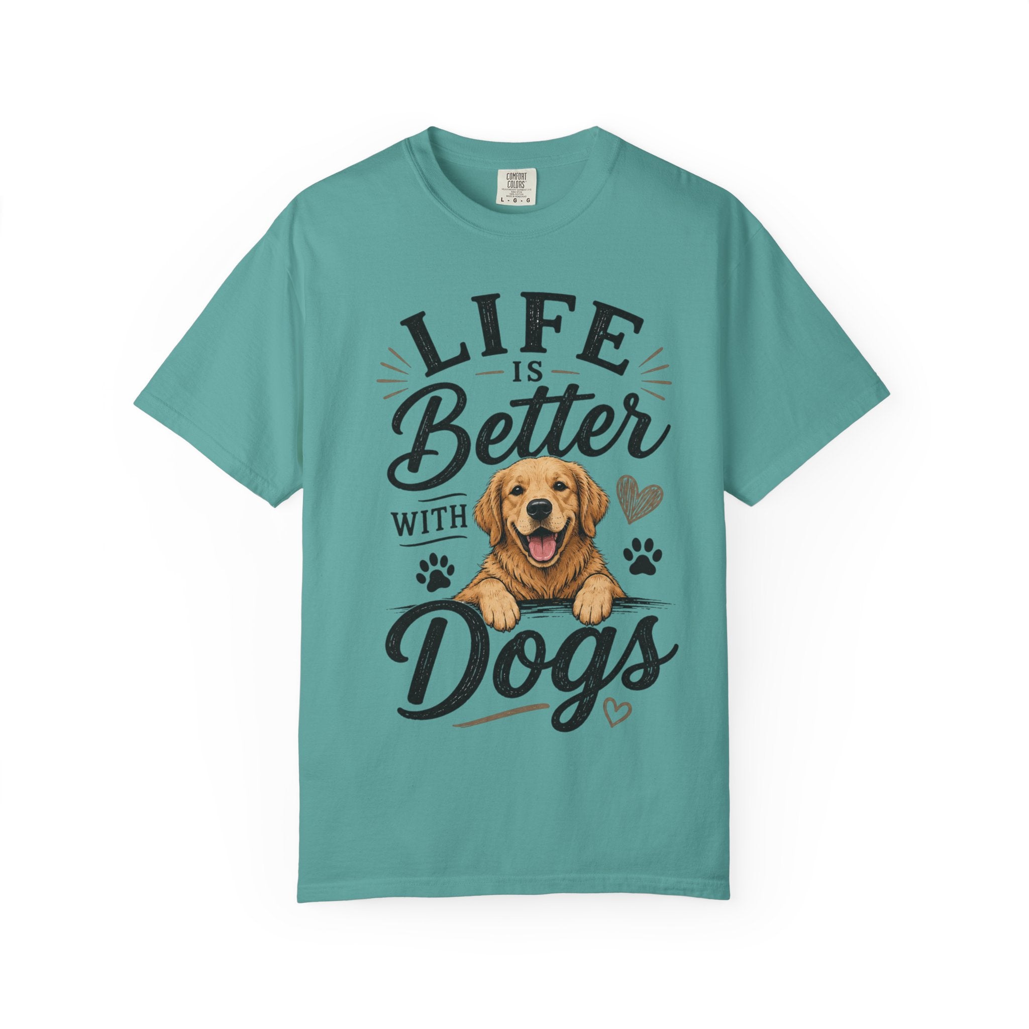 Life Is Better With Dogs T-Shirt — Cute Golden Retriever Tee for Dog Lovers