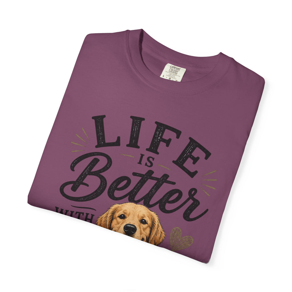 Life Is Better With Dogs T-Shirt — Cute Golden Retriever Tee for Dog Lovers