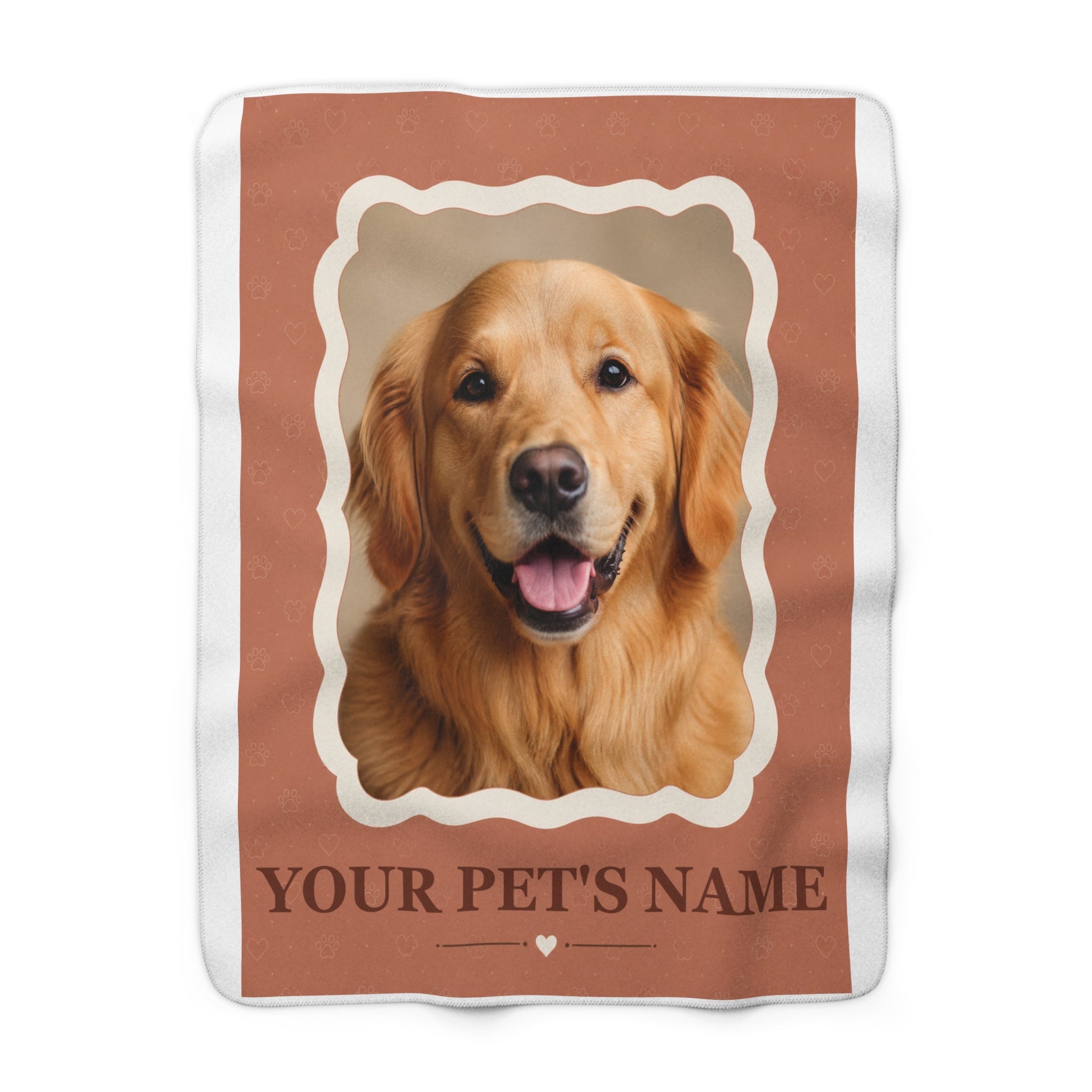 Personalized Pet Photo Sherpa Blanket - Custom Name & Image Cozy Throw - image 1