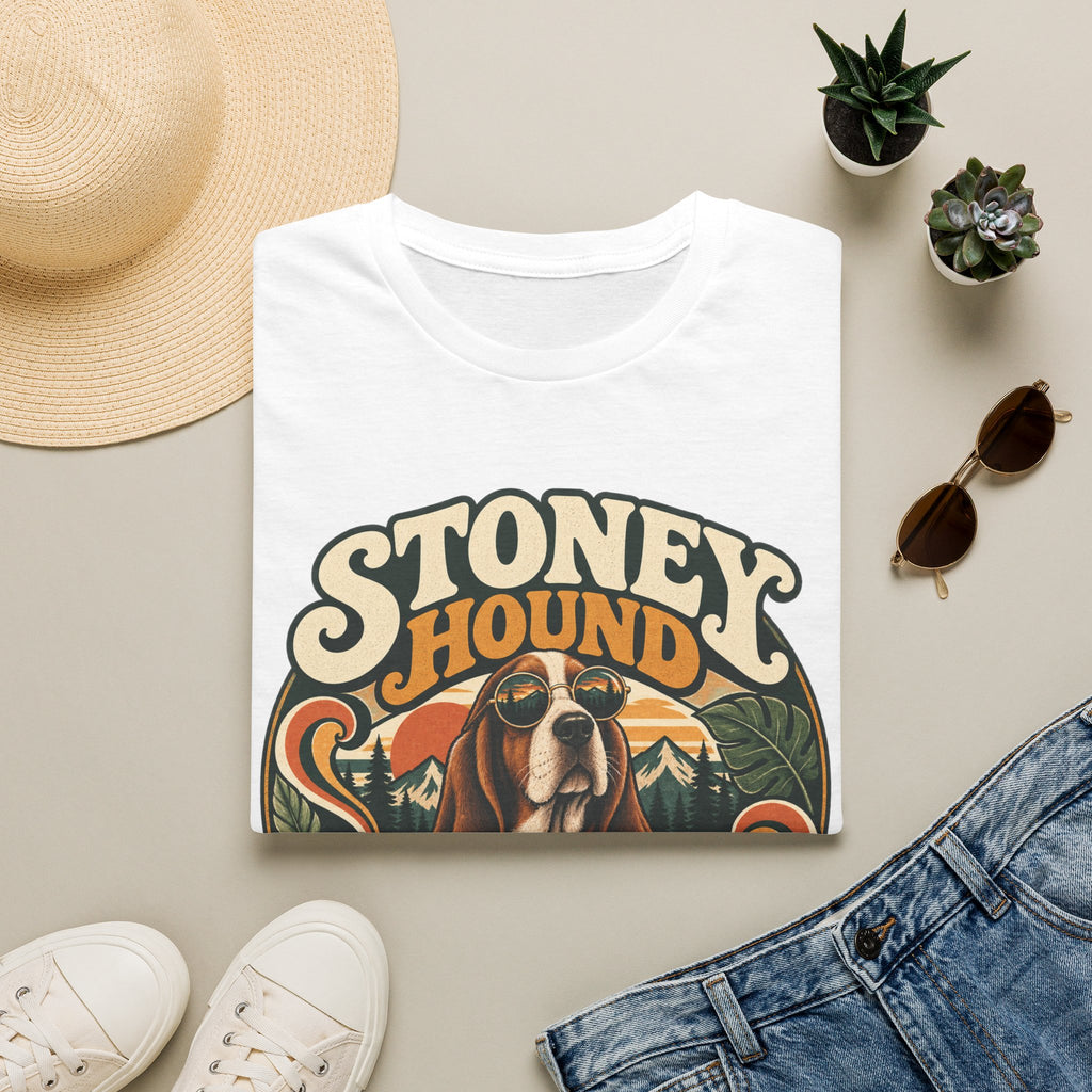 Stoney Hound Retro Dog T-Shirt - Vintage Basset Hound Graphic Tee - image 1