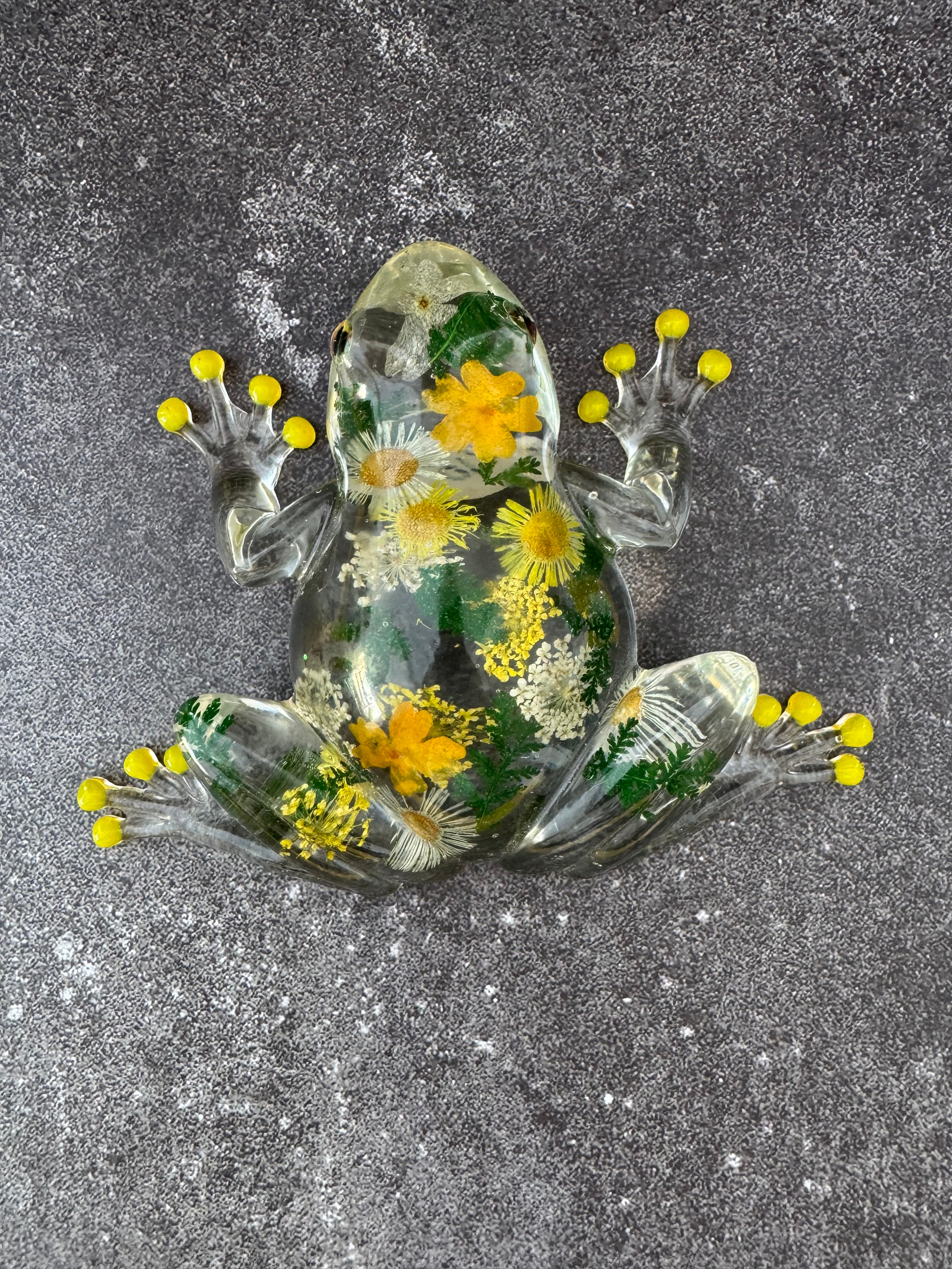 Meadow Bloom Resin Frog - image 1