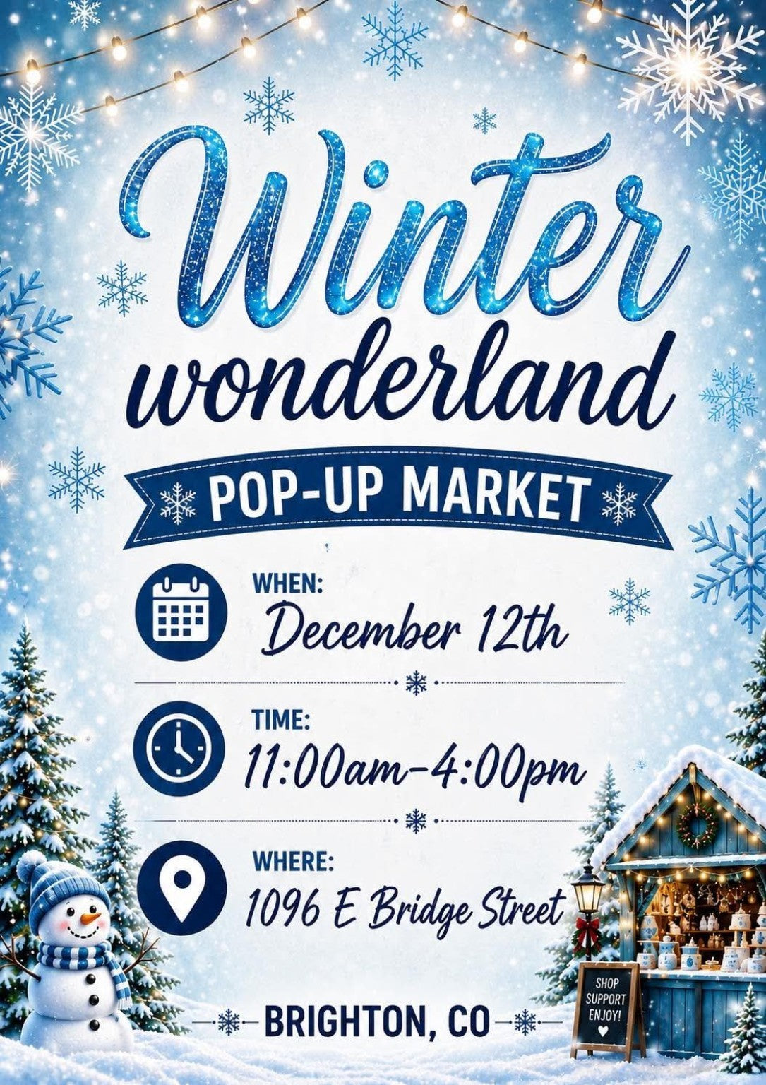Winter Wonderland Pop-Up Market flyer