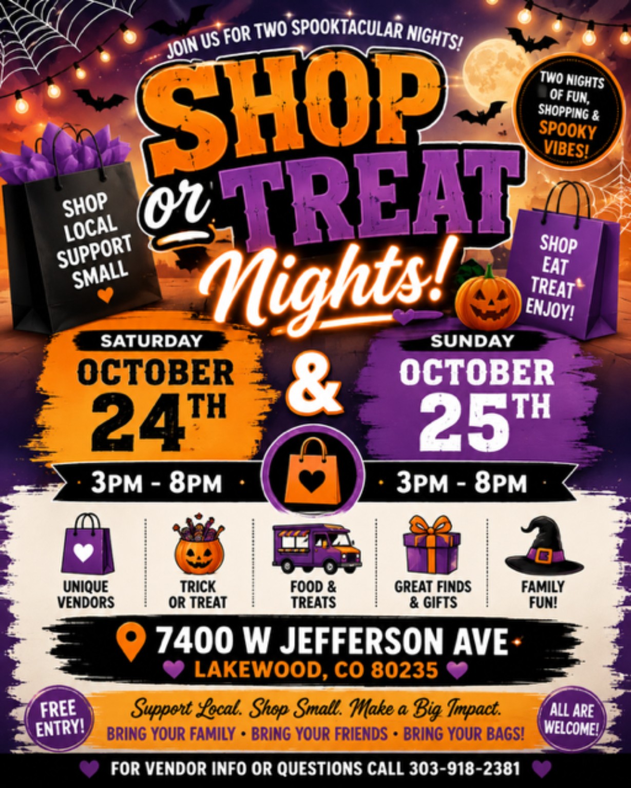 Shop or Treat Nights flyer