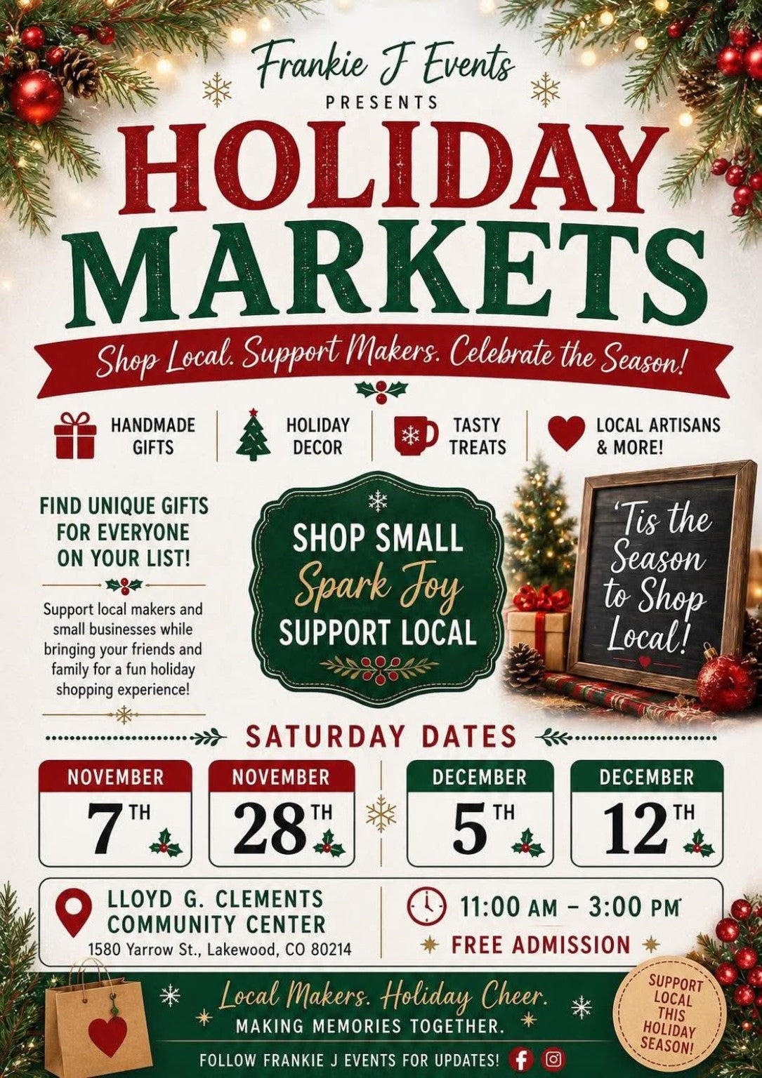 Frankie J Holiday Markets flyer